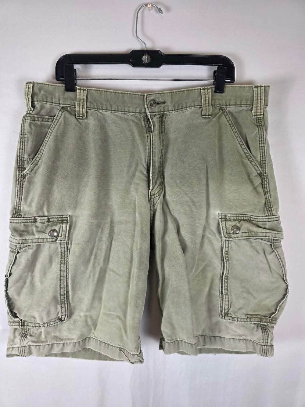 Carhartt Cargo Shorts Mens 38 Green Relaxed Fit Utility Work Outdoor Cotton